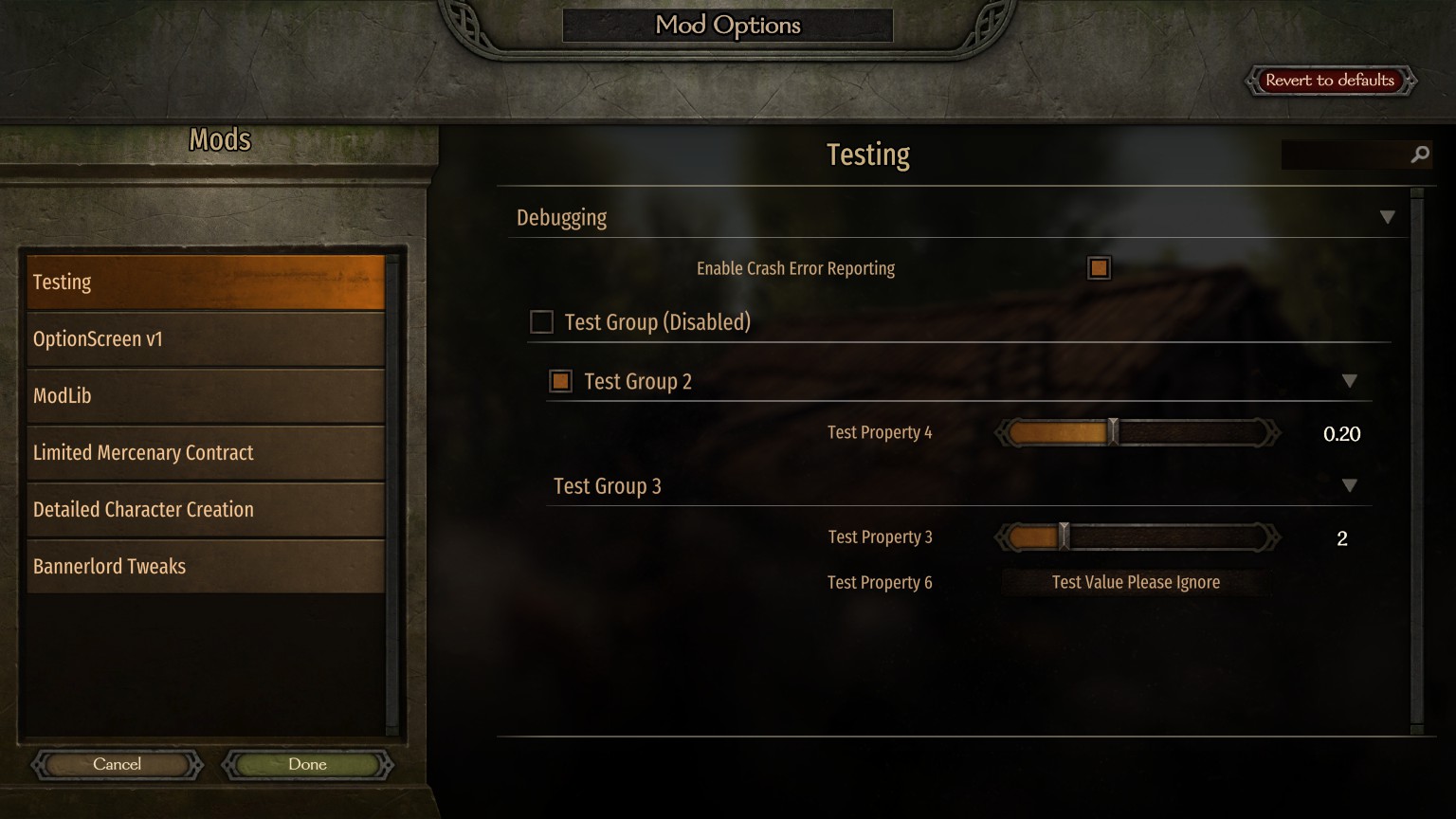 Mod config menu pure